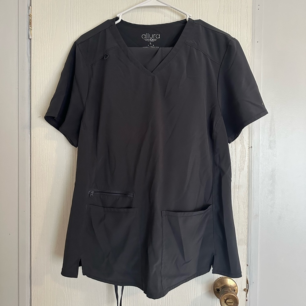 cherokee allura scrub set dark grey pewter